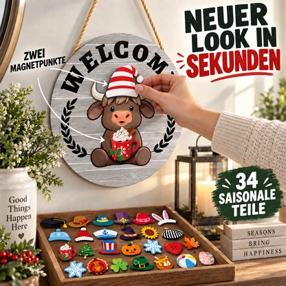 35-teiliges wechselbares Willkommensschild mit Hochlandrind