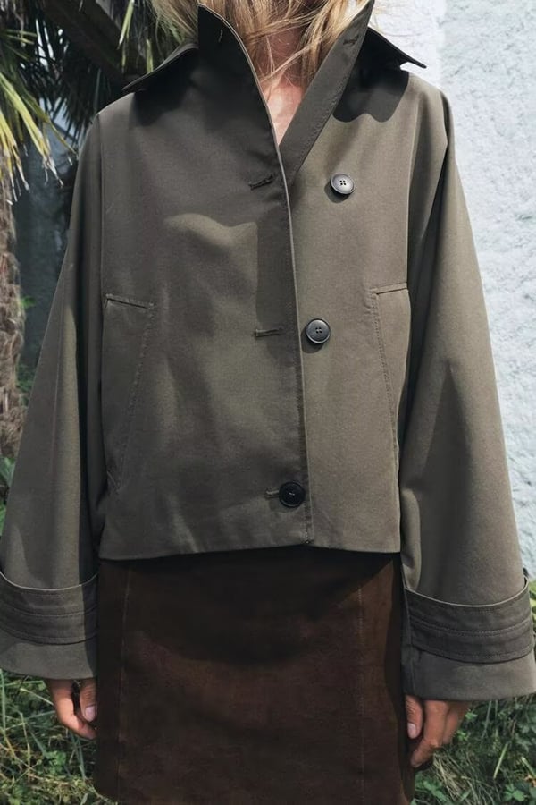 Women’s Cropped Hooded Trench Jacket (Buy 2 Free Shipping)