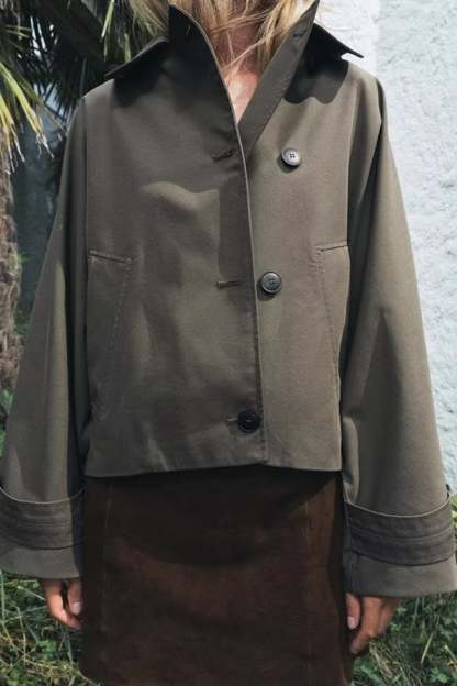 Women’s Cropped Hooded Trench Jacket (Buy 2 Free Shipping)