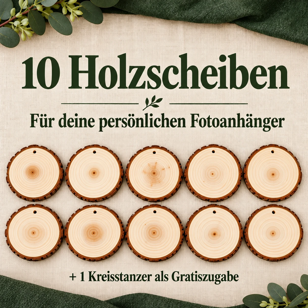10 Holzscheiben