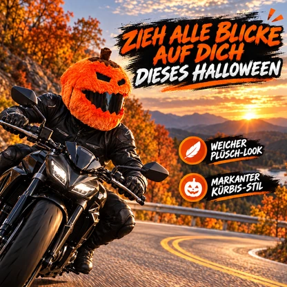 Festliche Plüschbezüge für Motorradhelme – Weihnachtsmann und Kürbis