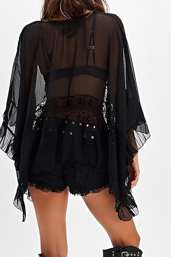 Women’s Sheer Lace Batwing Cover-Up Top（Buy 2 Free Shipping）