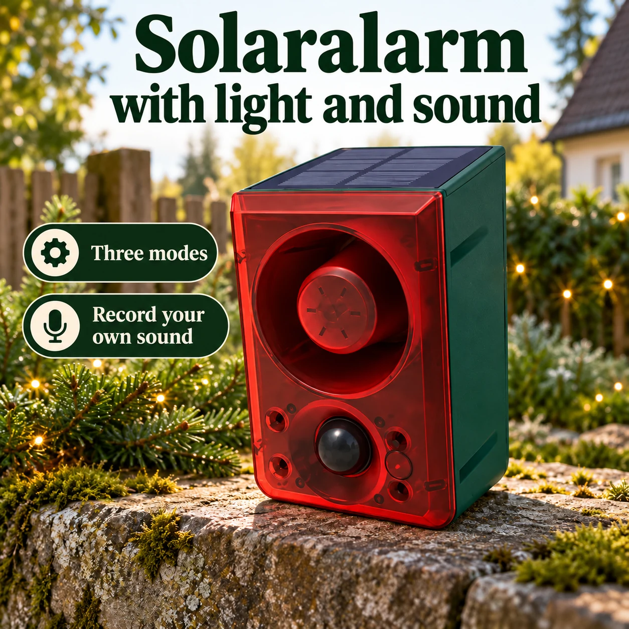 Solar Light &amp; Sound Alarm with Remote – N911N