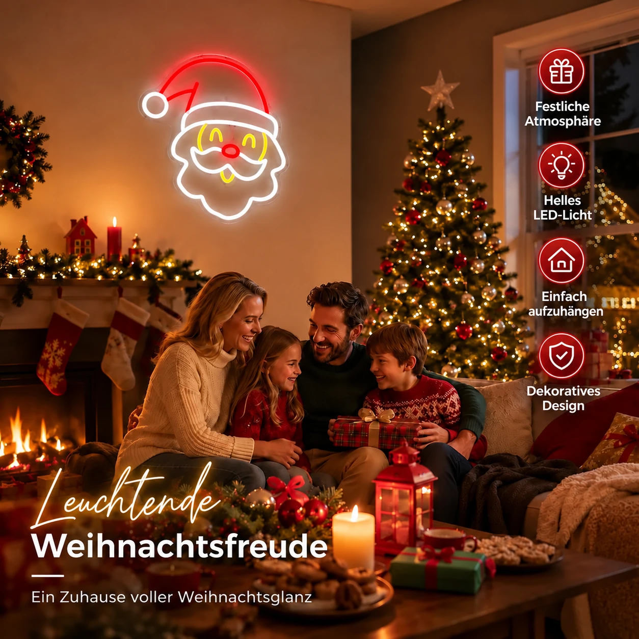 Santa Glow LED-Neon-Wandleuchte