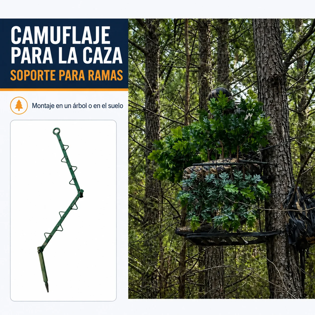 Soporte para ramas de camuflaje de caza