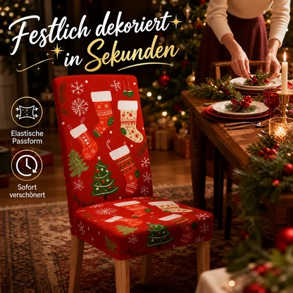 Elastische Weihnachtsbezüge für Esszimmerstühle