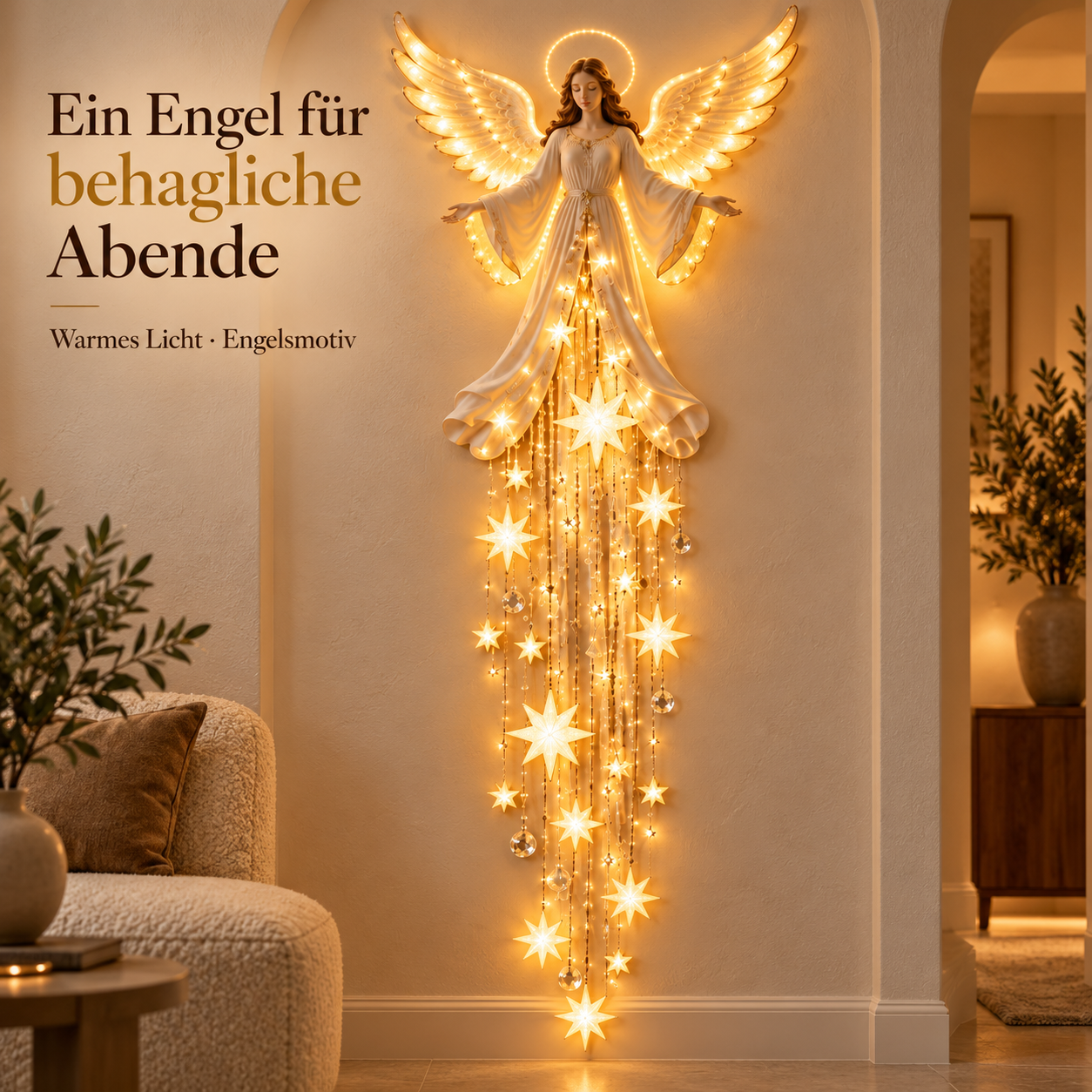 Engel-Wandleuchte für eine behagliche Wohnatmosphäre