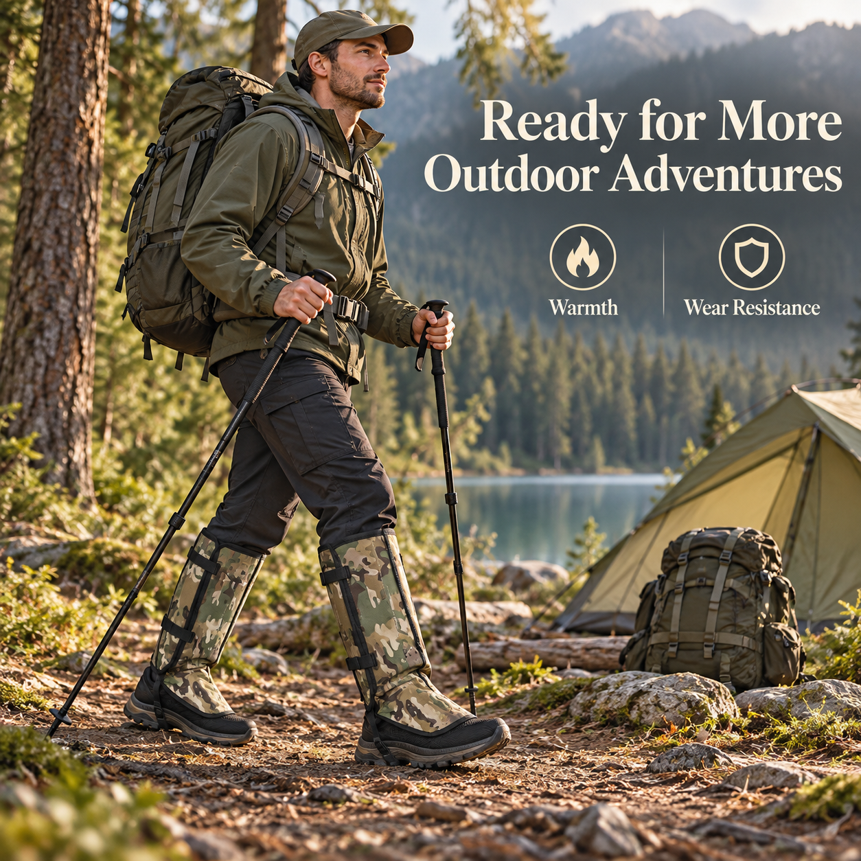 Black wrap gaiters; shoes not included