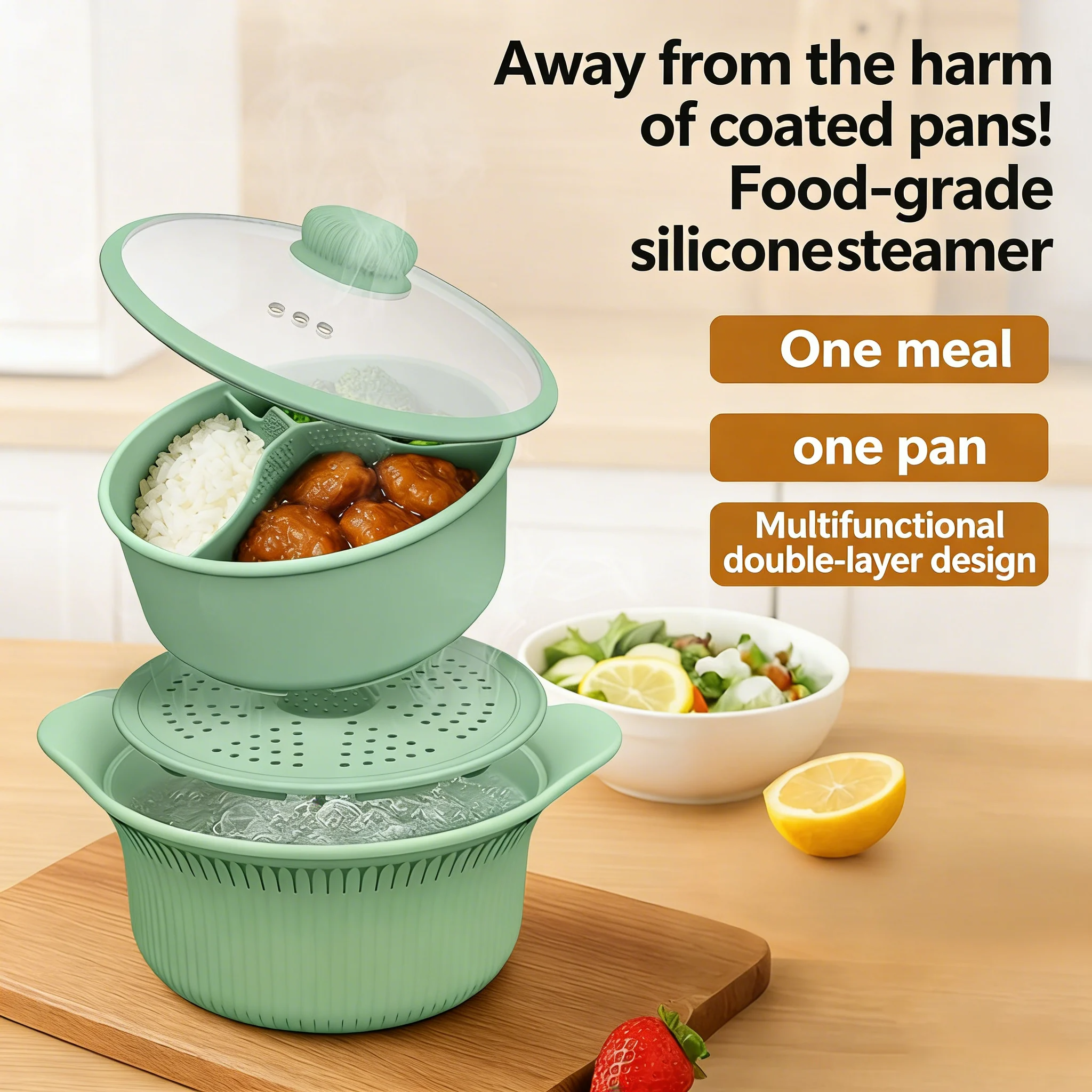 🍲Silicone Steamer Pot with Lid