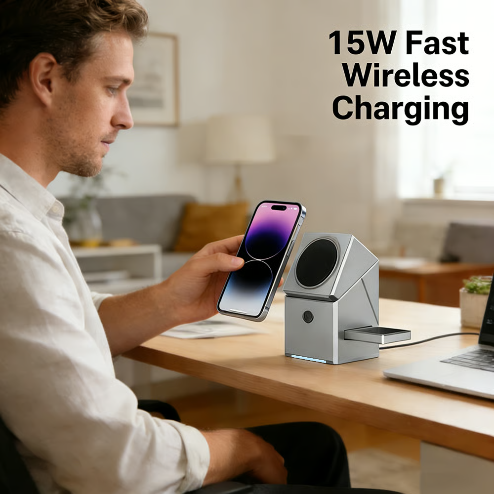 ⚡ 3-in-1 Portable Magnetic Wireless Charging Stand