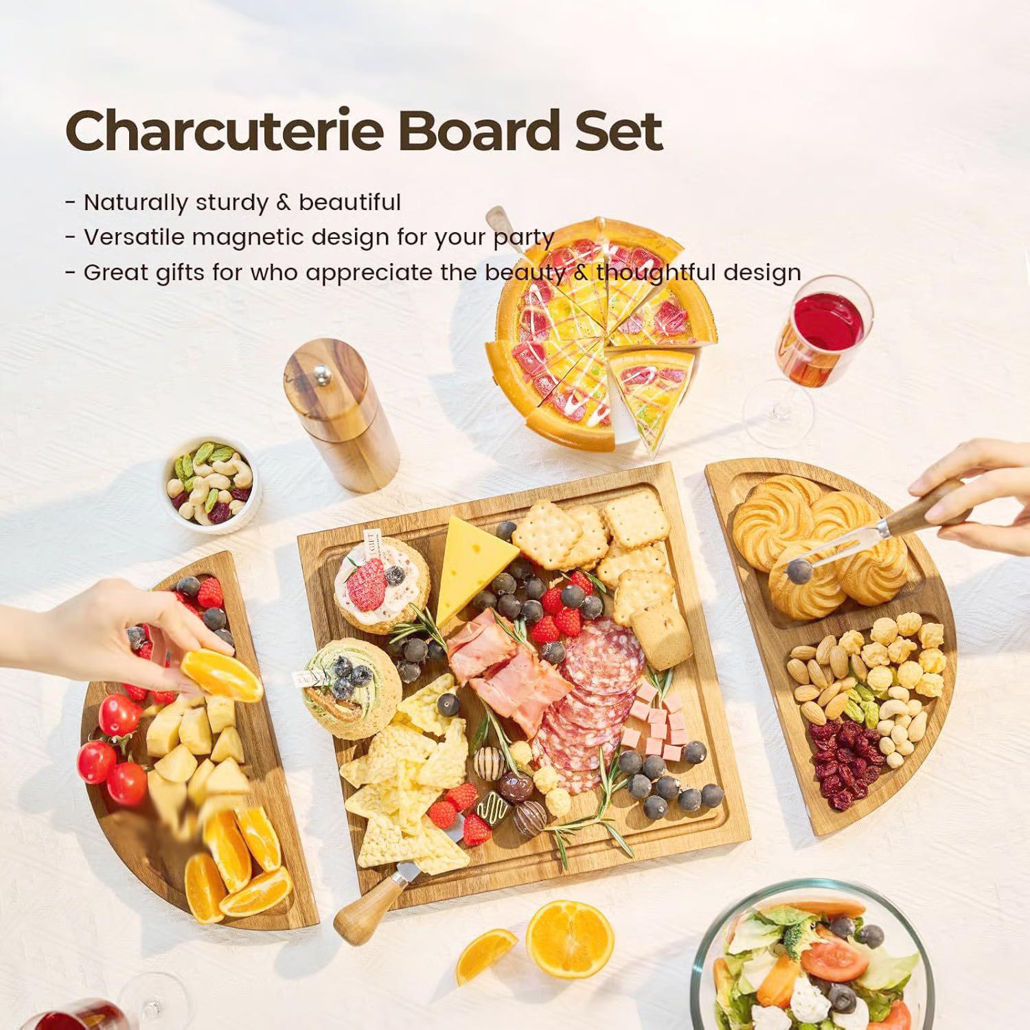 🧀 Bamboo Charcuterie Board Set