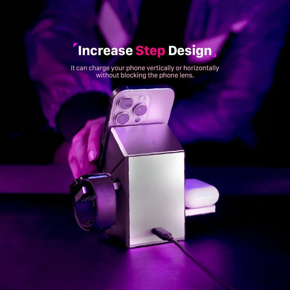 ⚡ 3-in-1 Portable Magnetic Wireless Charging Stand