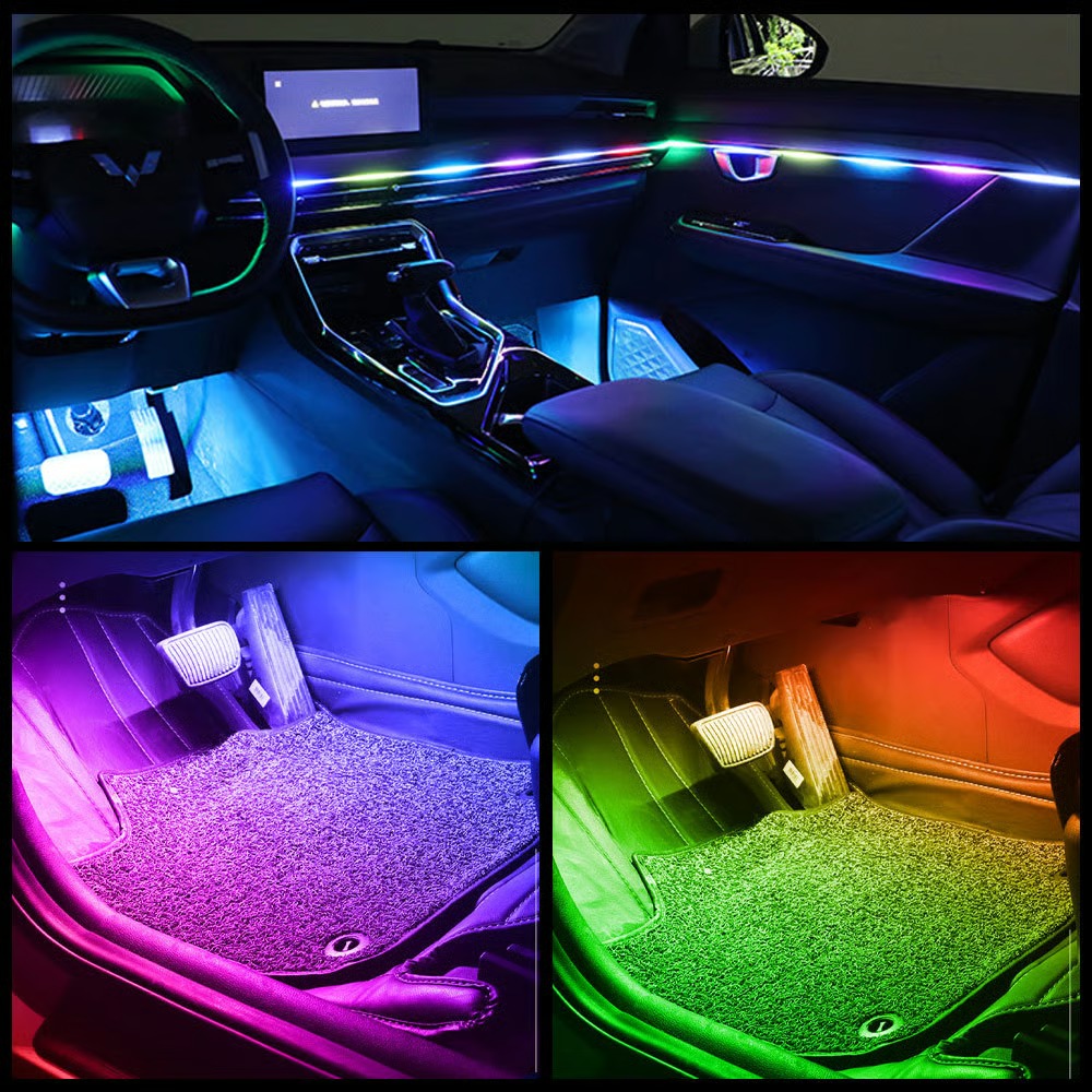 🚗3-Control Acrylic LED Car Interior Ambient Lighting