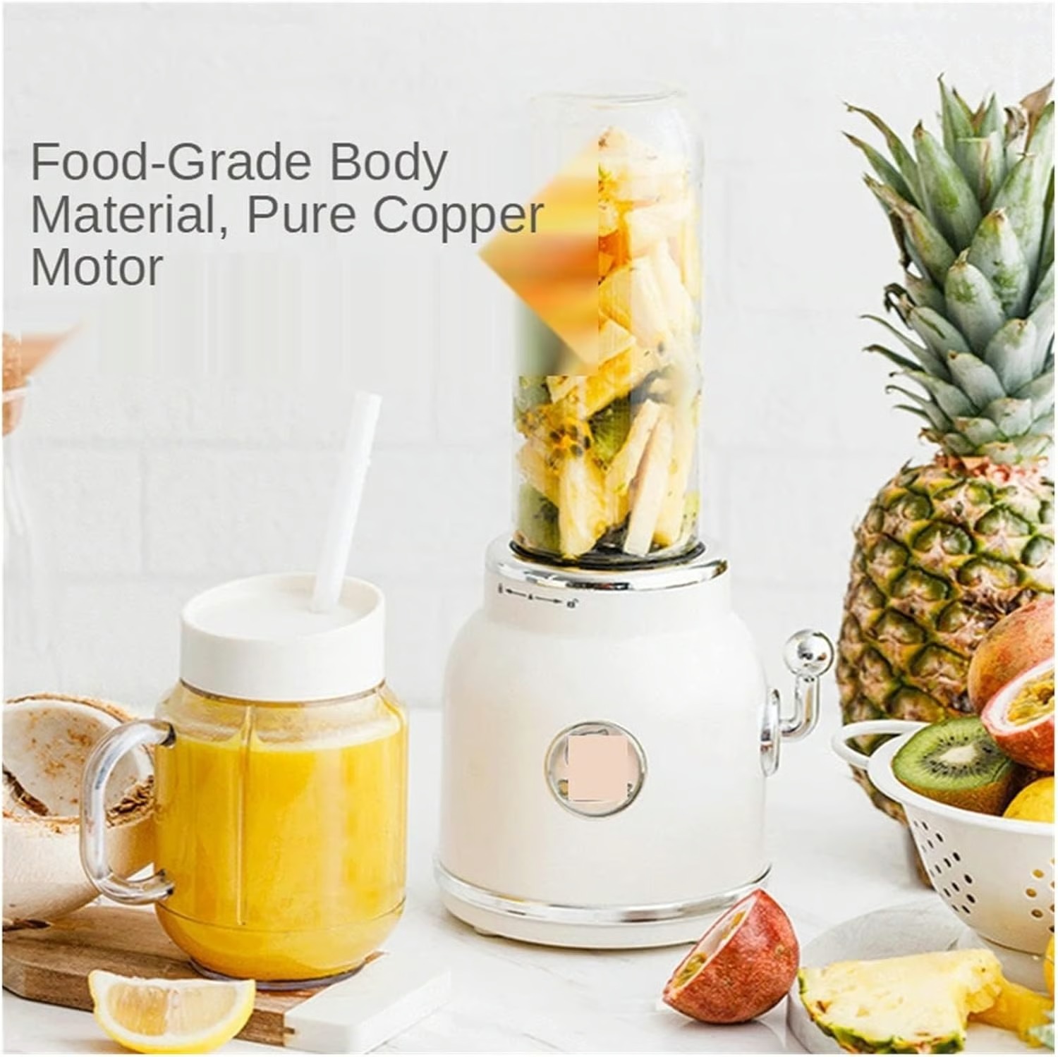 Portable Juicer with Two Cups & Small Ice Blender – Large Capacity, Easy to Clean, Perfect for Campsite Blending 🍹