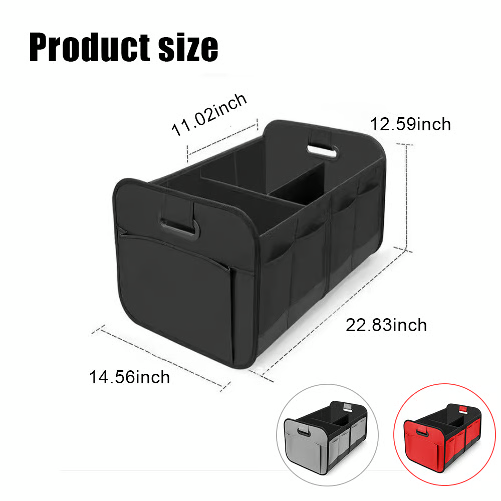 🚗Trunk Organizer for Car – Heavy Duty Foldable Car Storage with Multi Compartments