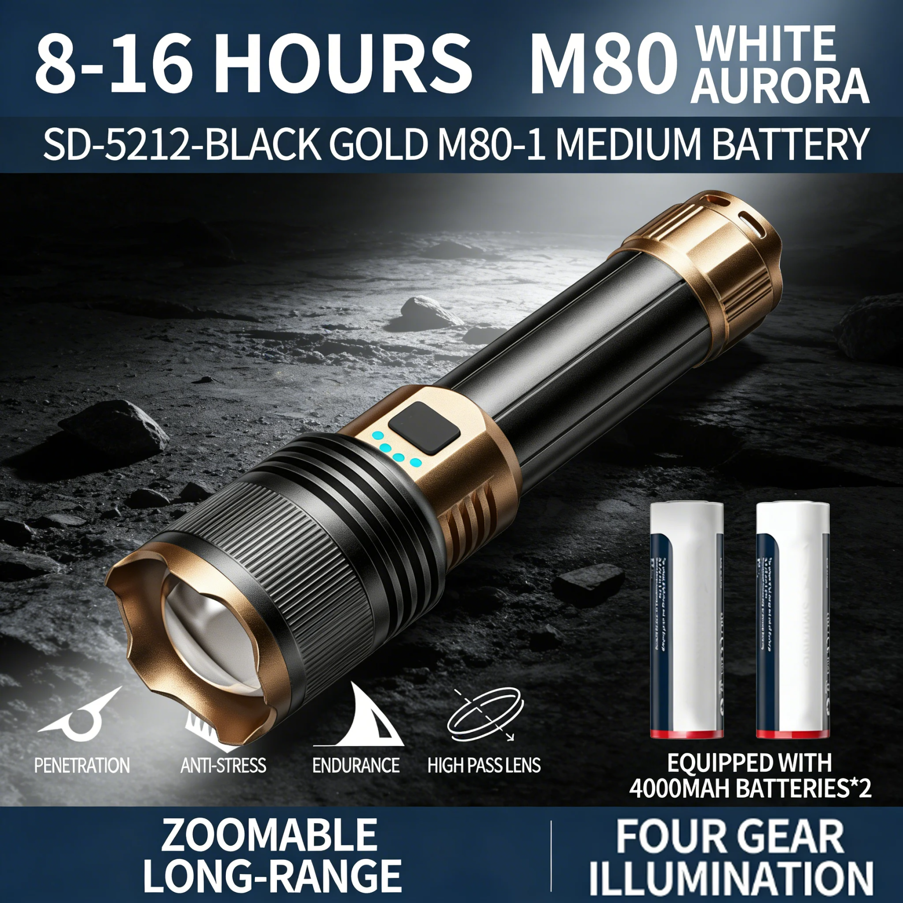 🔦 Rechargeable Outdoor Long-Range Ultra-Bright Laser Flashlight