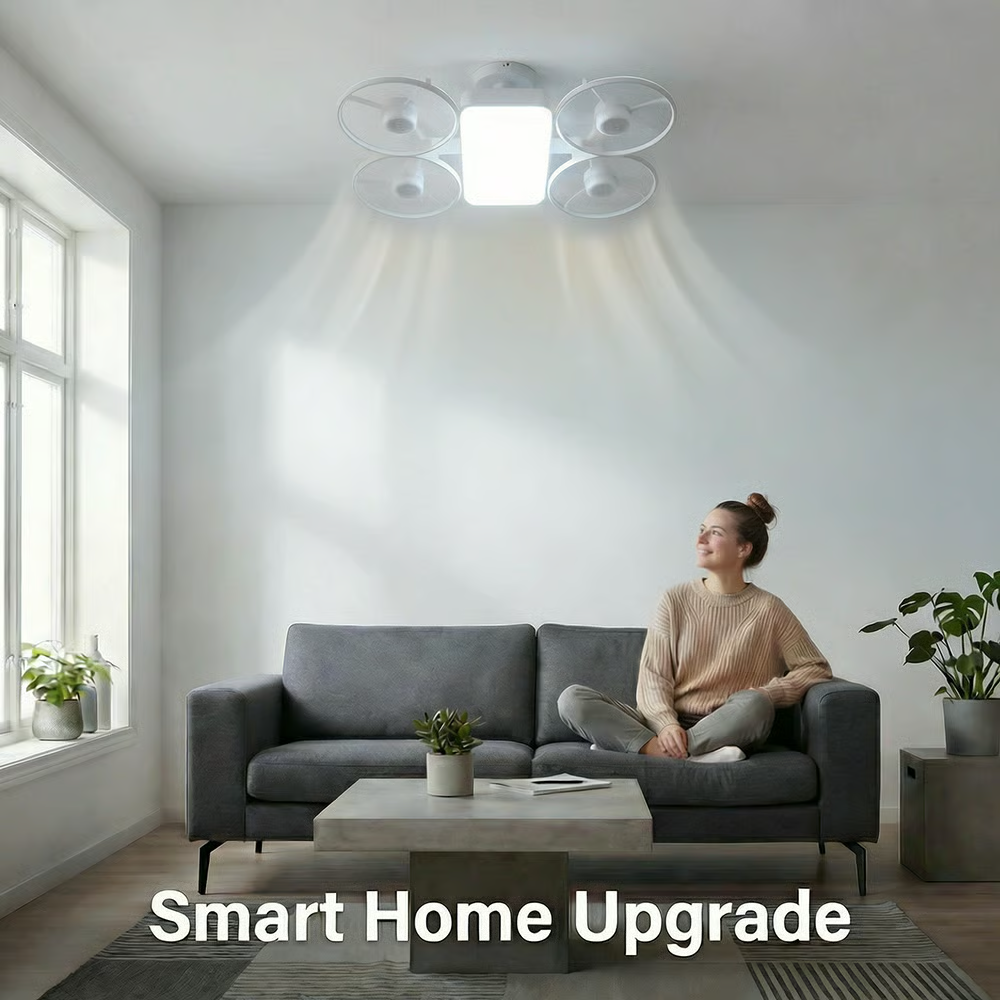 ✨ Drone-Style LED Ceiling Fan Light – Modern Lighting & Airflow in One