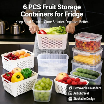 Food Storage Containers for Refrigerator Organization（3-6 PCS）