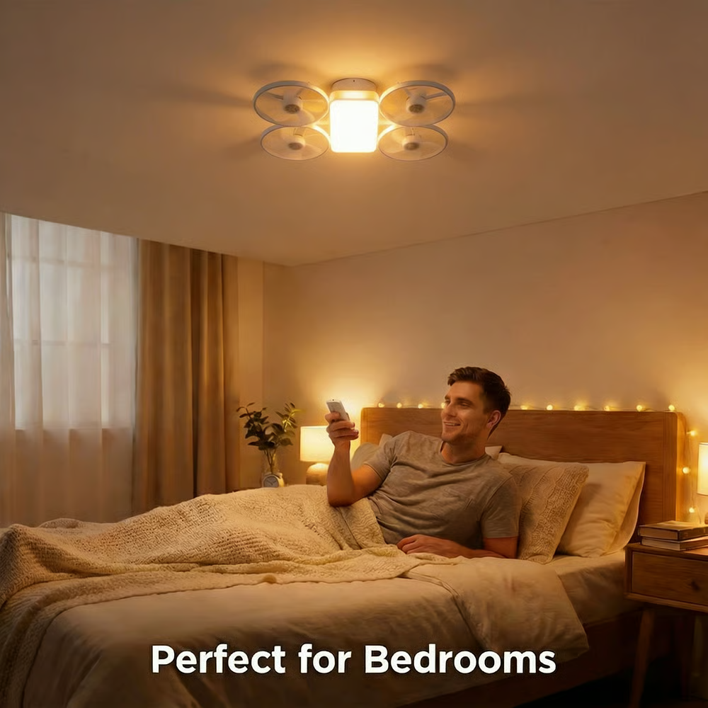 ✨ Drone-Style LED Ceiling Fan Light – Modern Lighting & Airflow in One