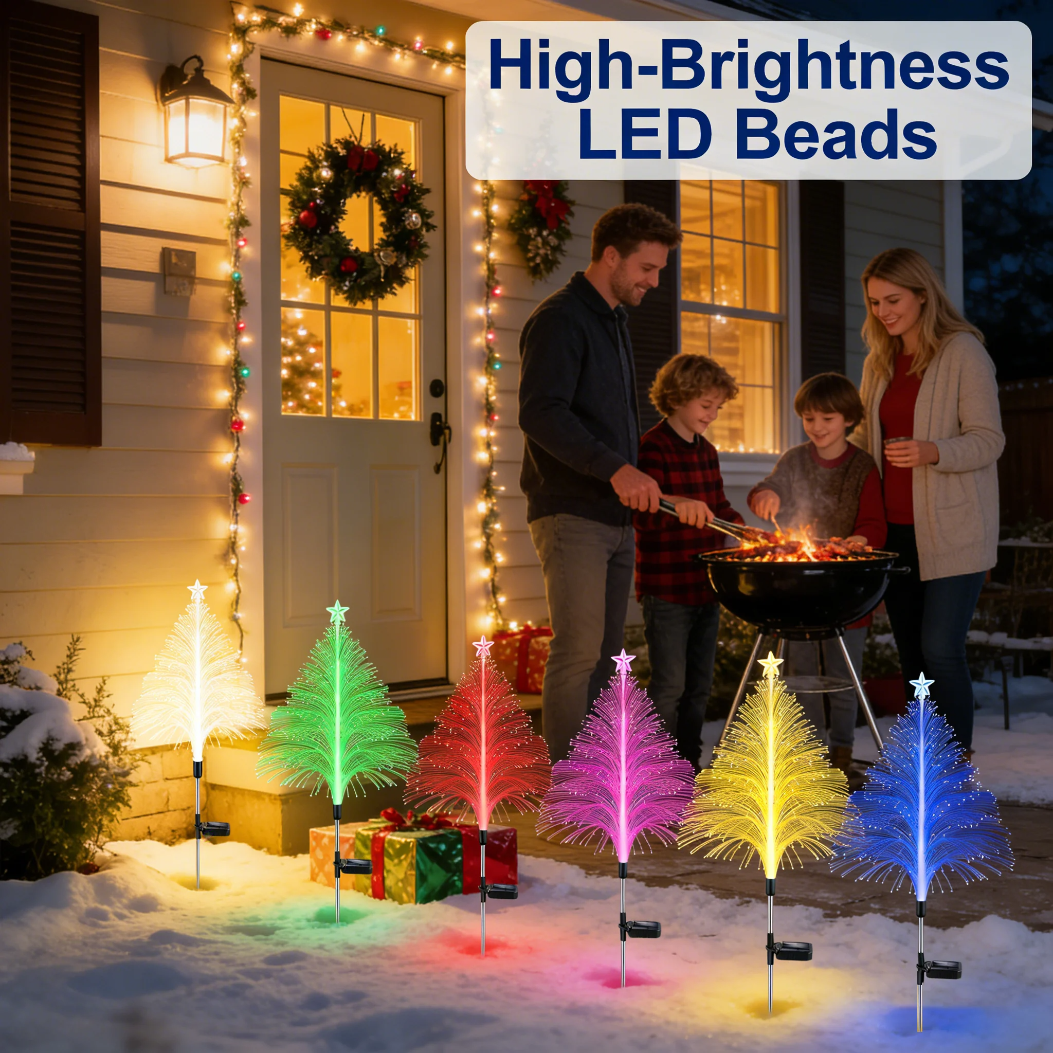 🌟 Solar Fiber Optic Jellyfish Garden Light