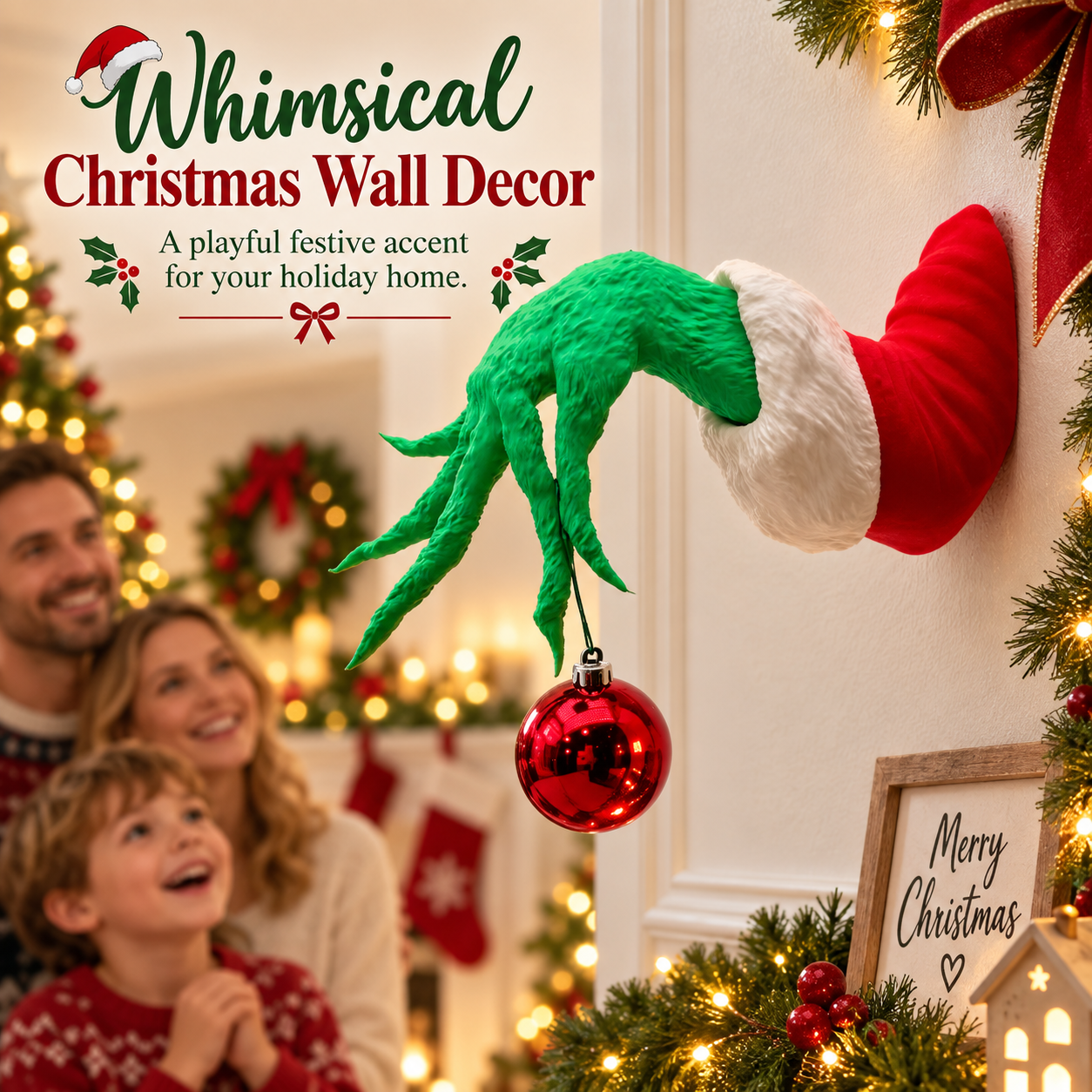 Whimsical Christmas wall decor lifestyle scene