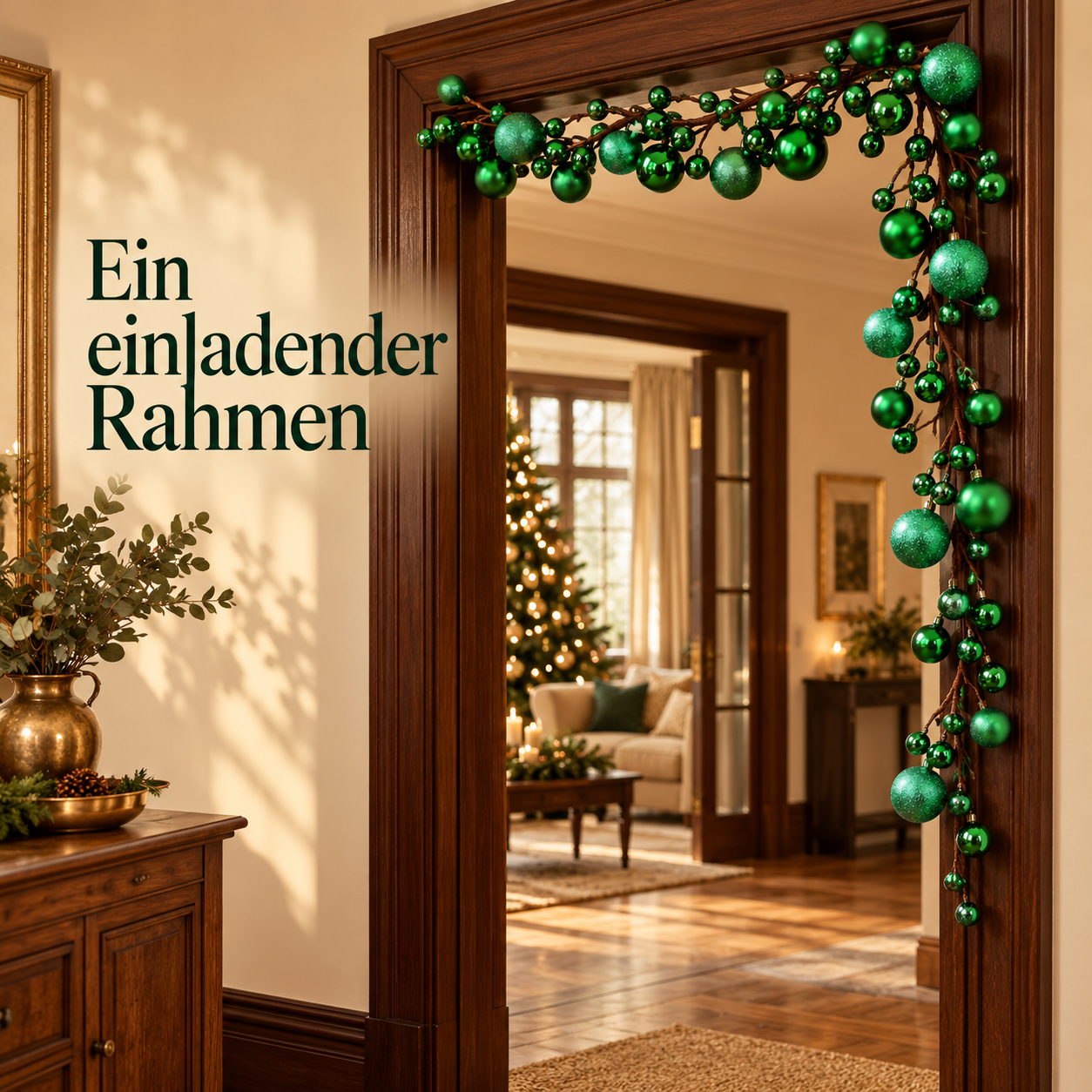Kugelgirlande für festliche Dekoideen zu Hause