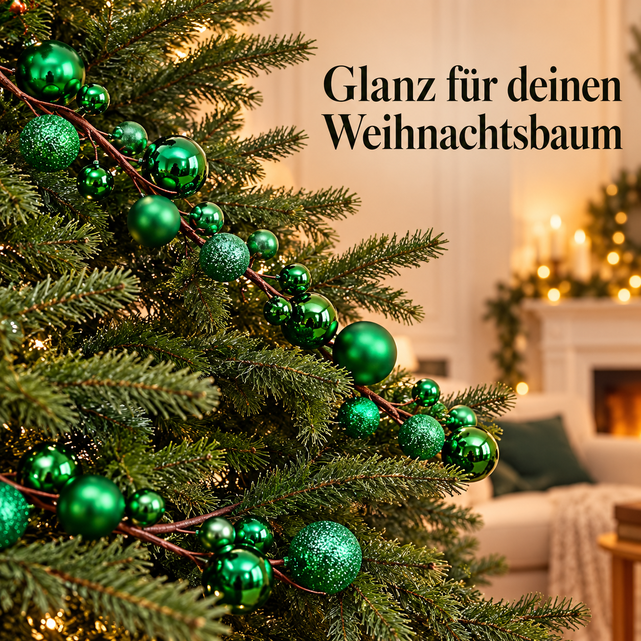 Kugelgirlande für festliche Dekoideen zu Hause