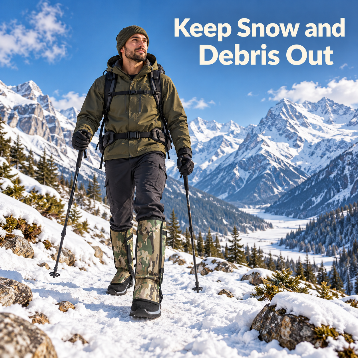 Black wrap gaiters; shoes not included