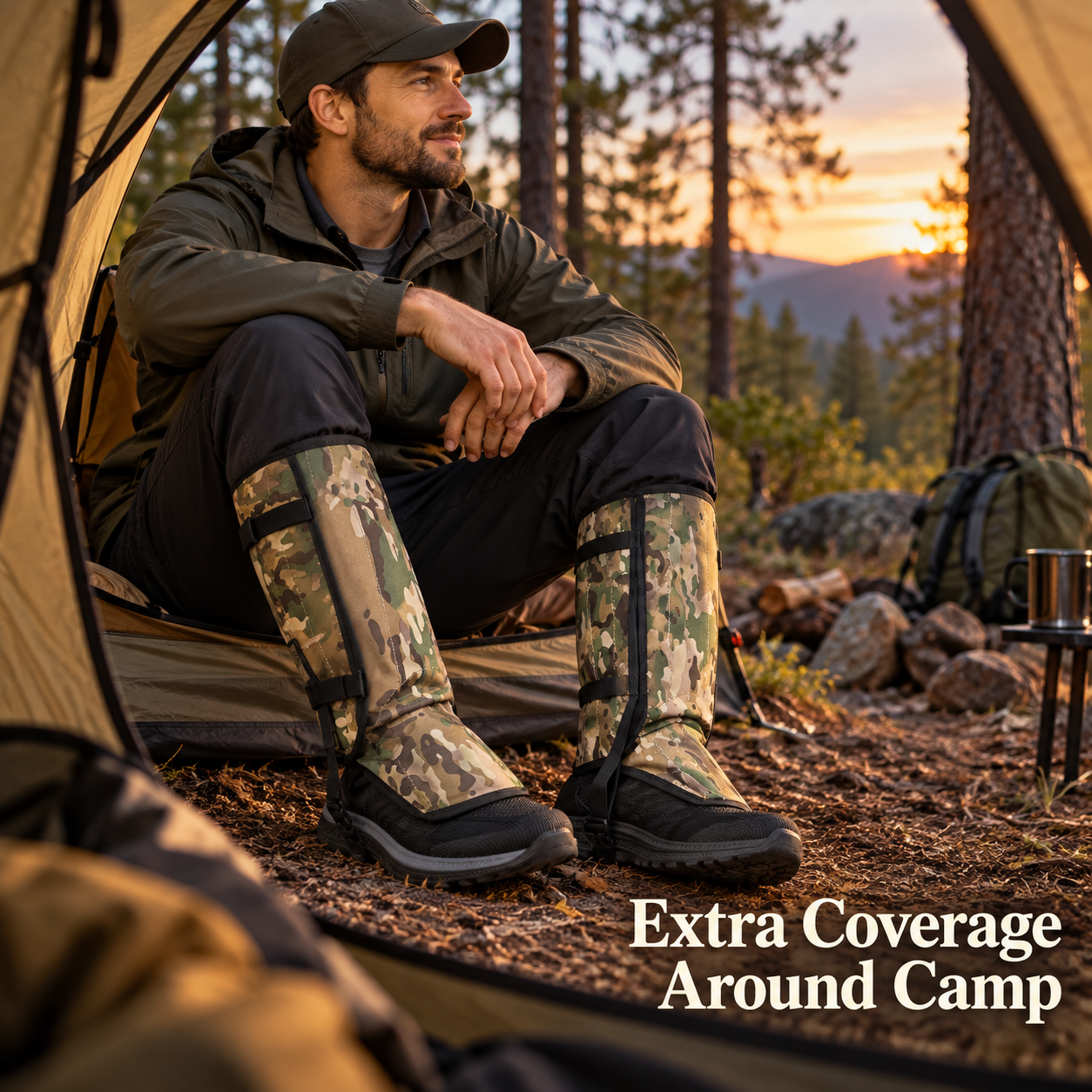 Black wrap gaiters; shoes not included