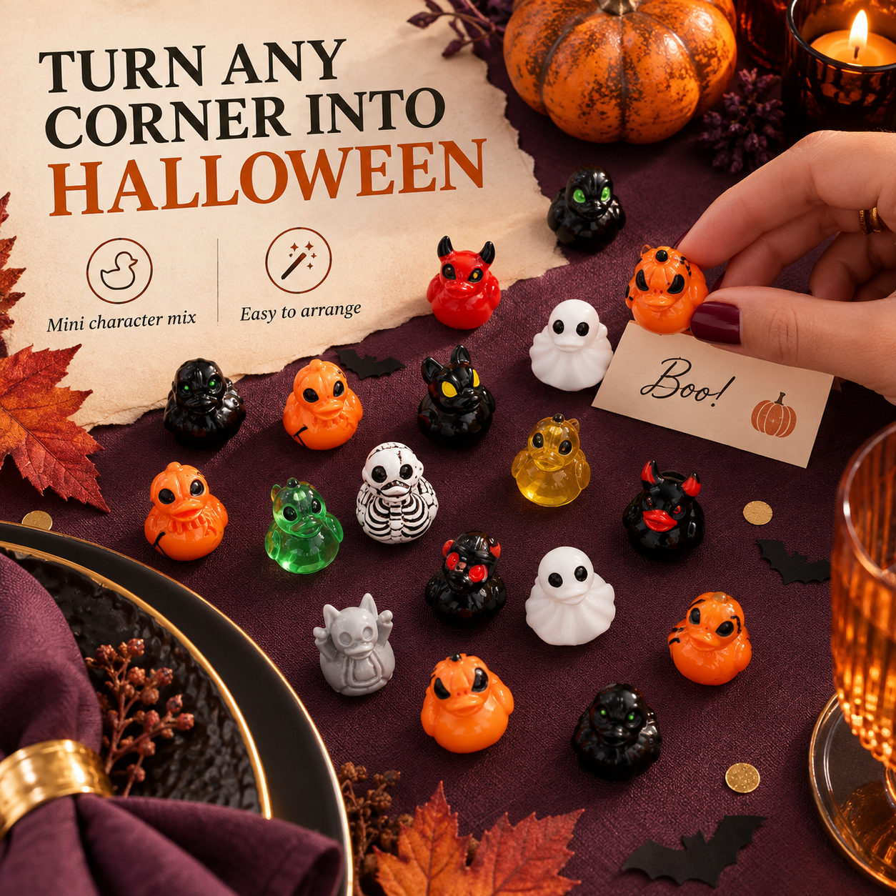Halloween-utvalg med små djevelender | 20 eller 30 stk.