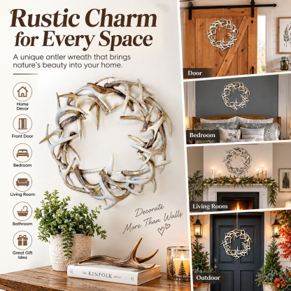 White faux antler wreath placement ideas