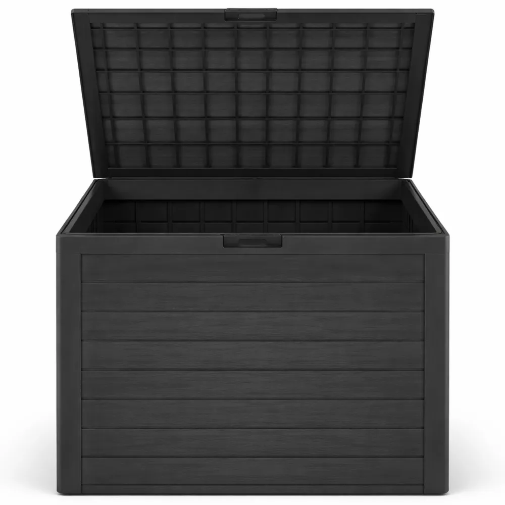 Coffre de Rangement Extérieur 190L Étanche Effet Bois