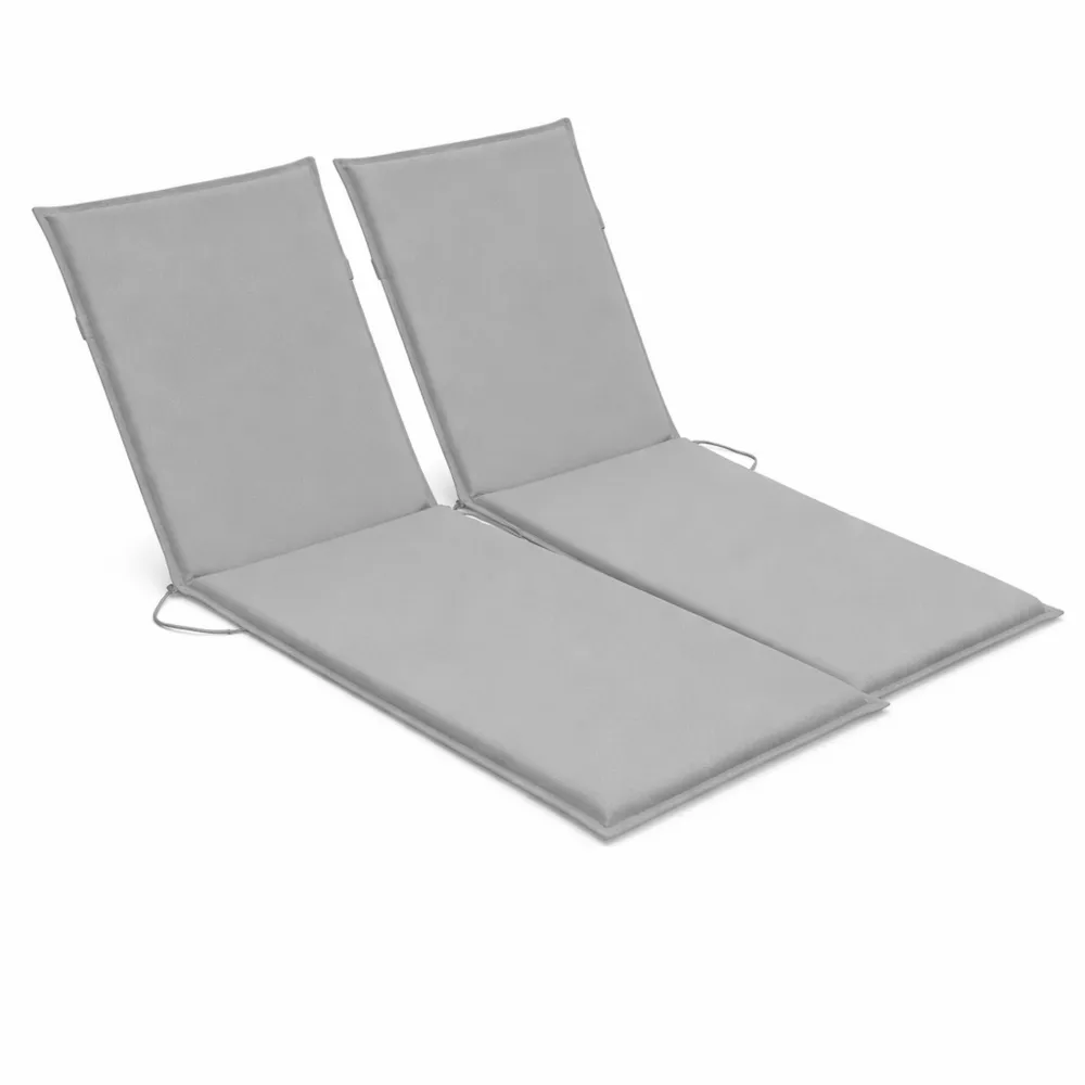 Coussins de Jardin pour Chaise Longue, Confort Extérieur, 190 x 58 x 6 cm, Argent