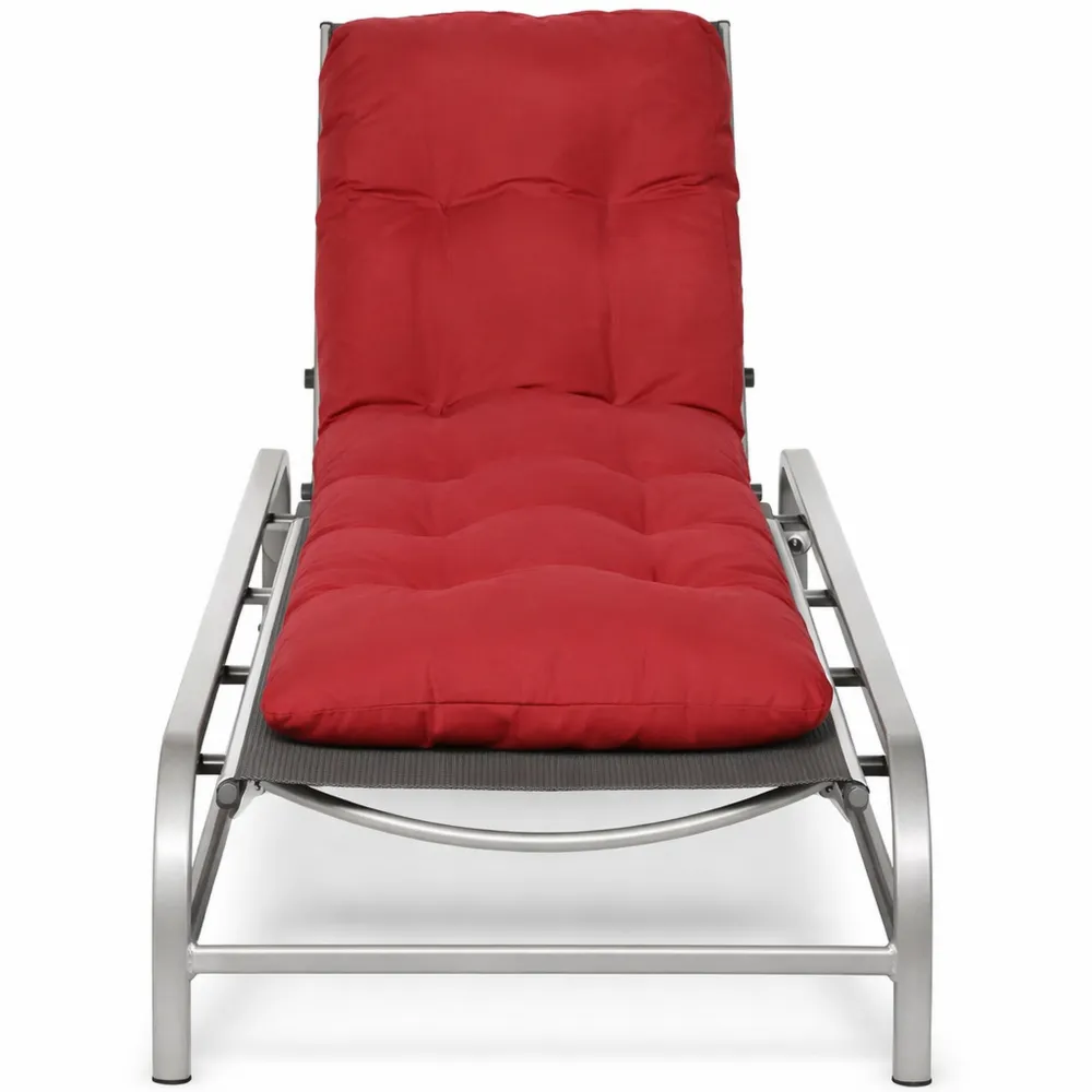 Coussin Bain de Soleil 190x60 cm pour Terrasse et Jardin Rouge