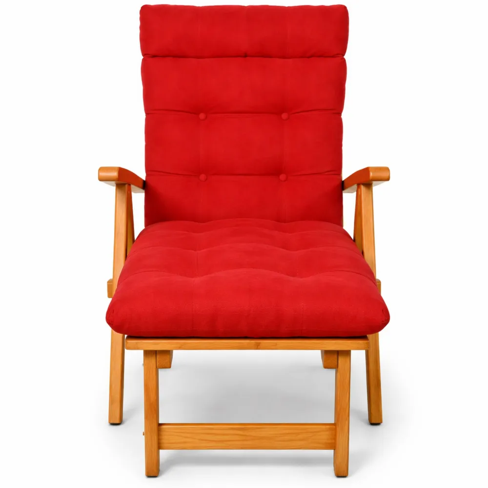 Coussin Bain de Soleil Rouge pour Extérieur 200x50x8 cm