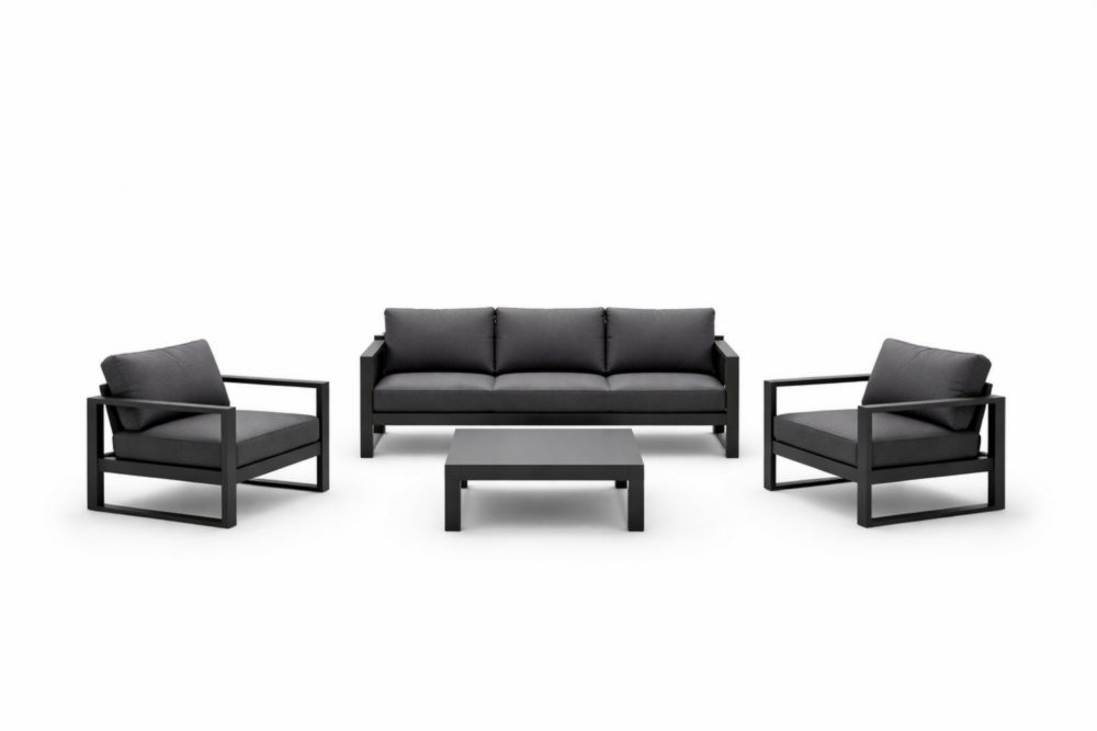 Ensor de meubles de jardin en métal et tissu Gris