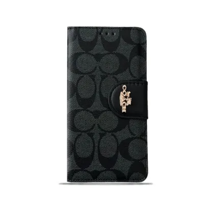 Cothtach iPhone Case Leather Flip Case with Card Holder Black