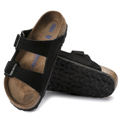 Arizona Soft Footbed Suede Leather  Black