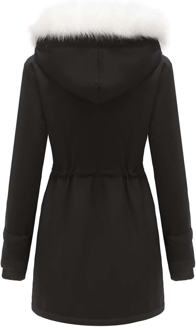 Winter Long Sleeve Parka Jackets - Women's