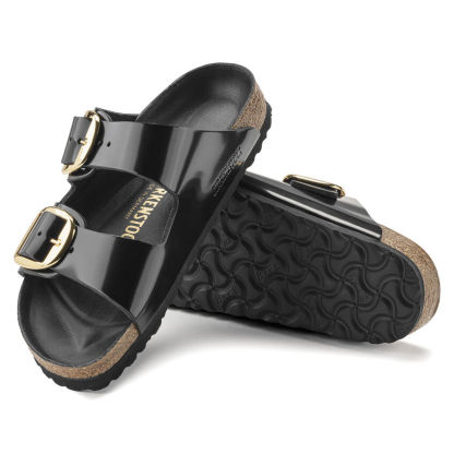Arizona Big Buckle Natural Leather Patent High Shine Black