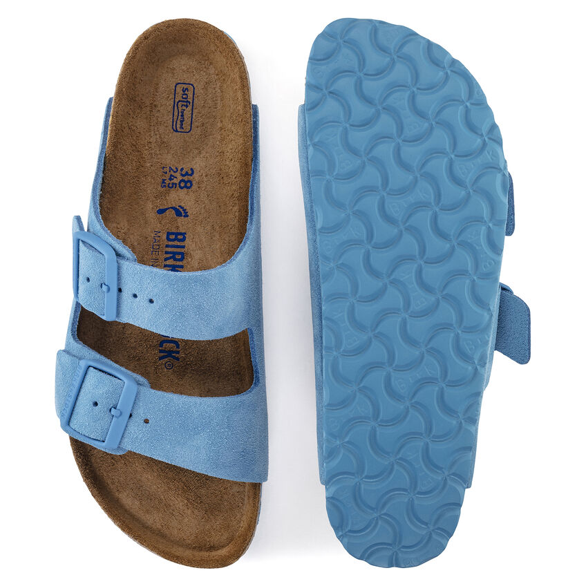 Birketthhnstock Arizona Soft Footbed Suede Leather Blue
