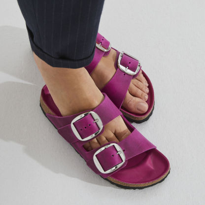 Birketthhnstock Arizona Big Buckle Oiled Leather Festival Fuchsia