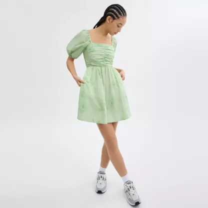 Puff Sleeve Mini Dress