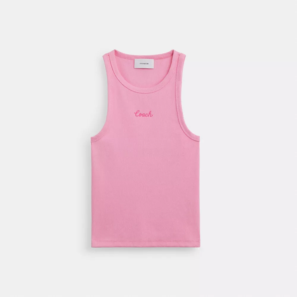 Ribbed Cothtach Script Tank Top