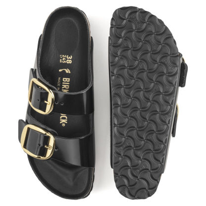 Arizona Big Buckle Natural Leather Patent High Shine Black