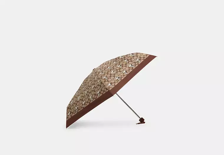 Coach X Peanuts Uv Protection Mini Umbrella With Signature Snoopy Print