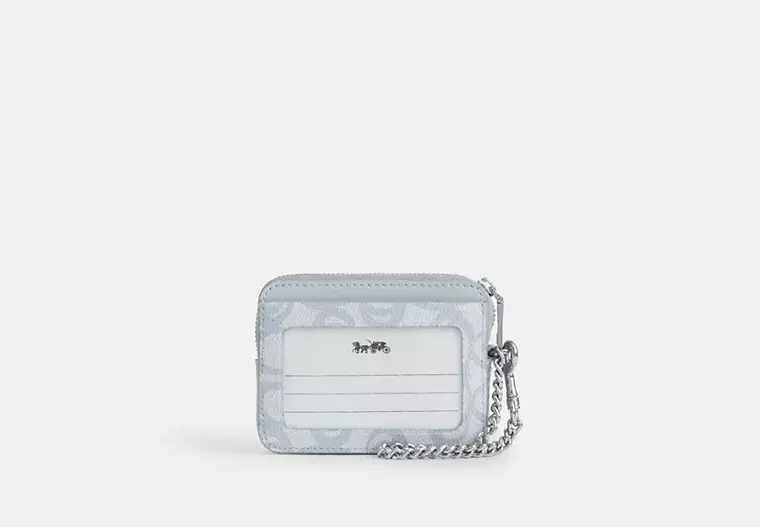 Zip Card Case In Sketch Signature Canvas