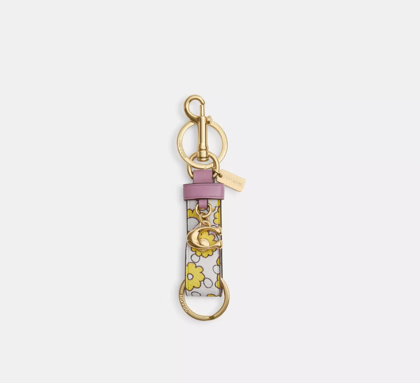 Trigger Snap Bag Charm With Floral Print