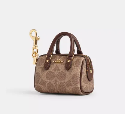 Mini Rowan Bag Charm In Signature Canvas