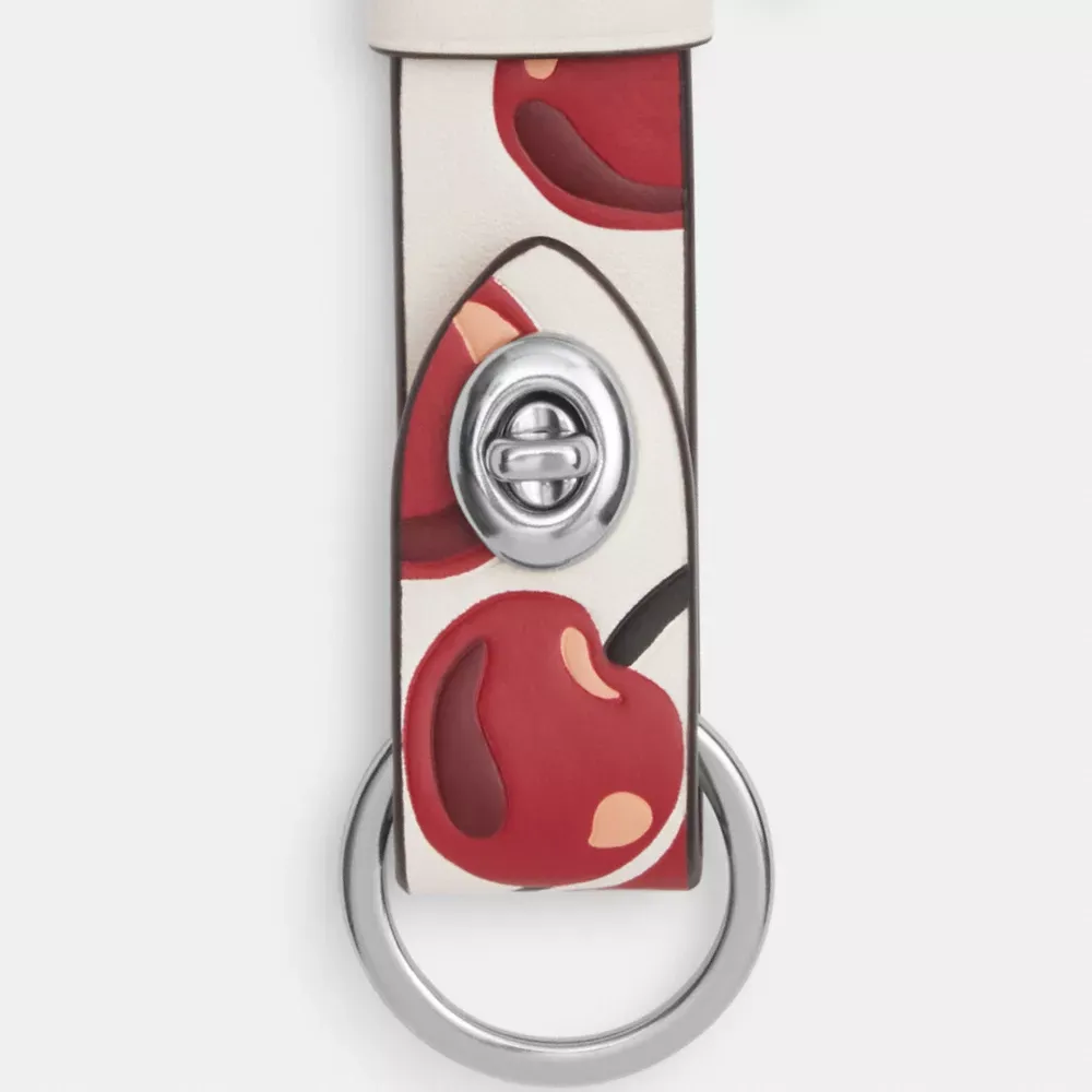 Trigger Snap Bag Charm With Cherry Print